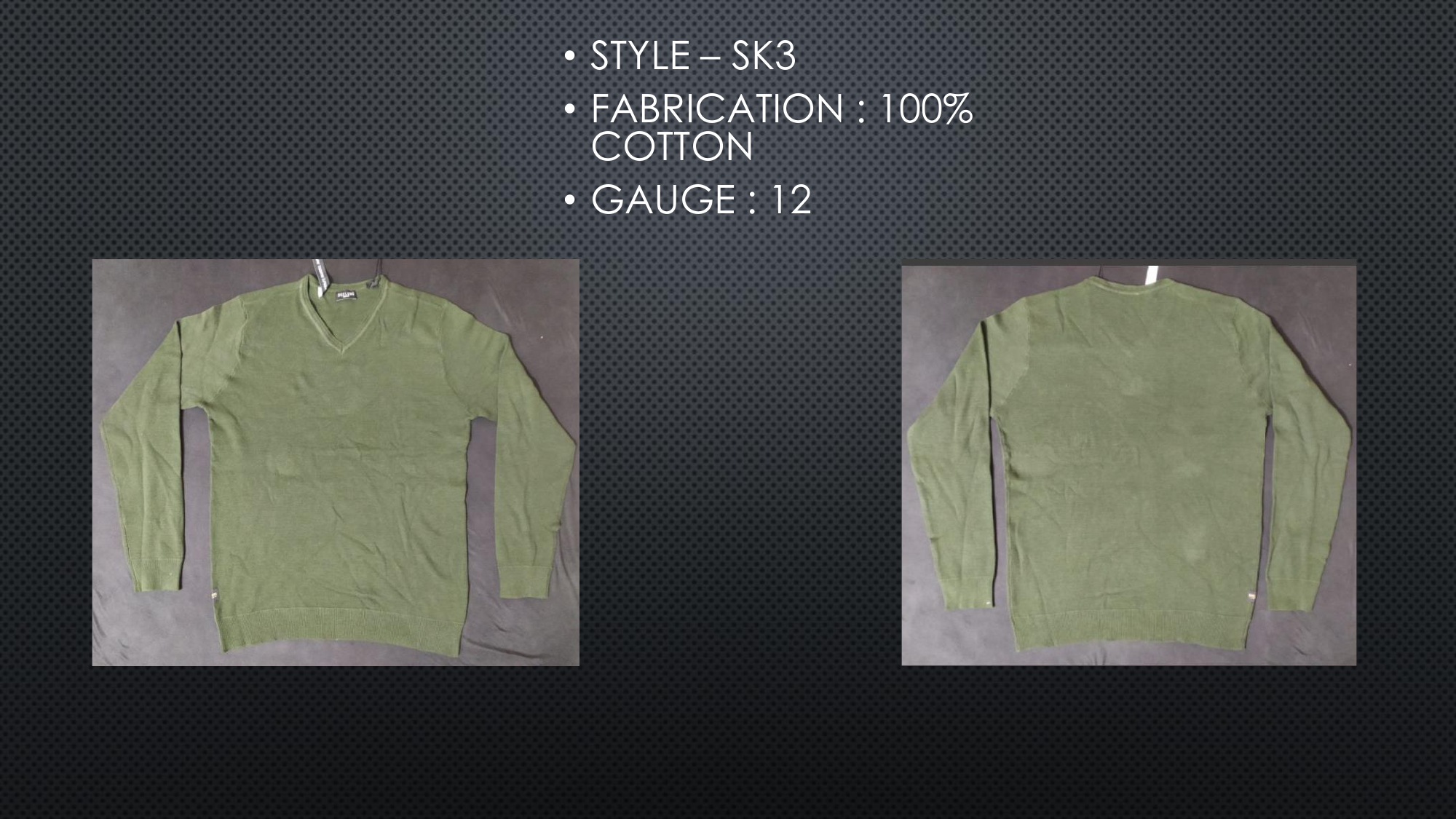 Promotional apparel sample for bulk order